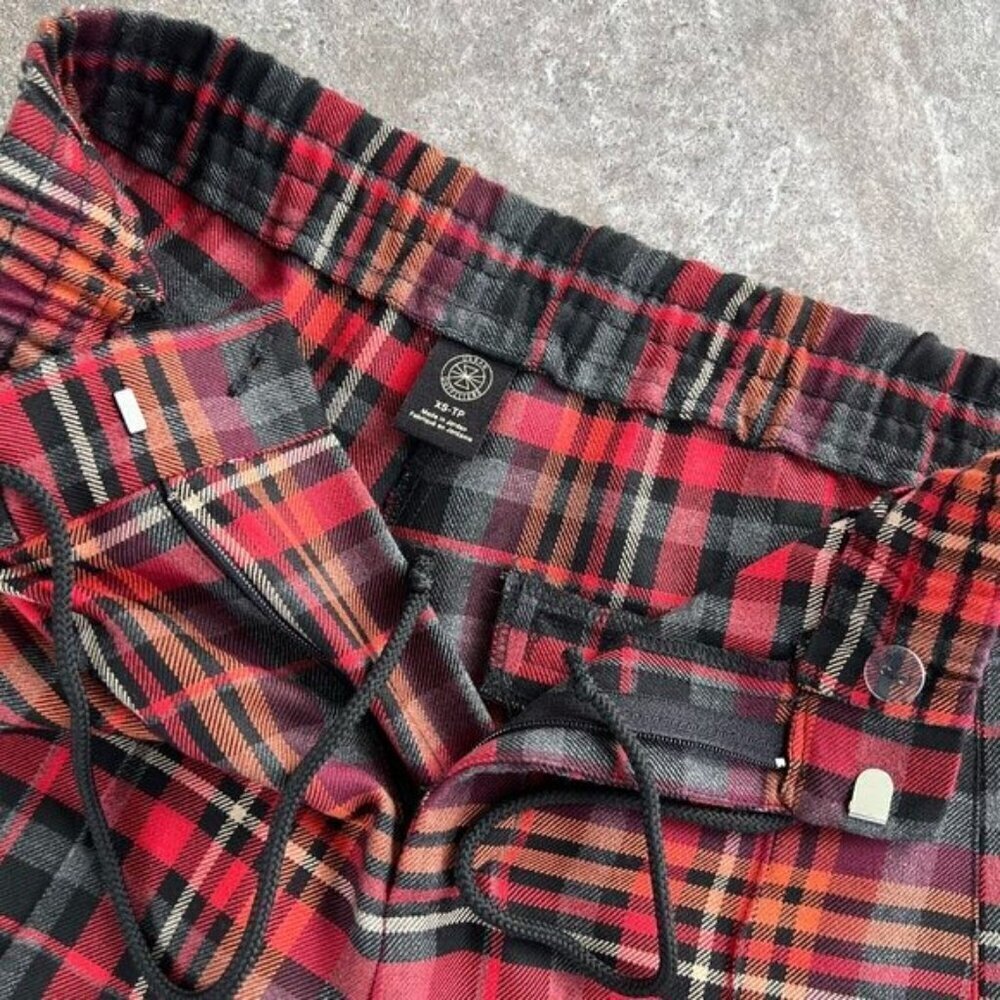 Urban Outfitters Plaid Pull-On Pants Size XS Straight Leg Elastic Waist - Picture 8 of 14
